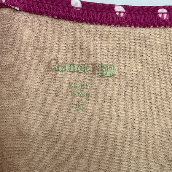 Garnet Hill Signature Surplice Ruched V-Neck Polka Dot Swimsuit Size 14 - Picture 4 of 5